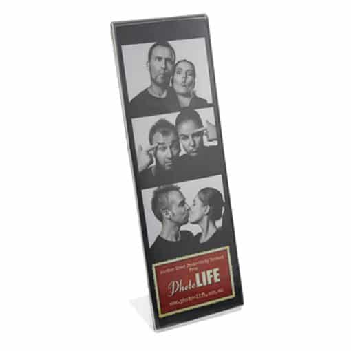 L Shape Acrylic Photo Strip Frame 2x6 Inch included in our Photobooth Sample Pack
