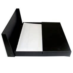 Drymount Album Presentation Box Lying Flat With White Leather Album Inside