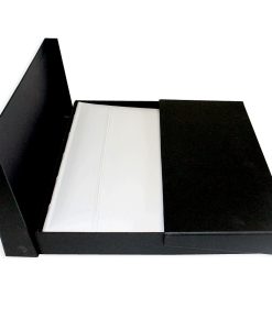 Drymount Album Presentation Box Lying Flat With White Leather Album Inside
