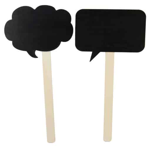 Blackboard Speech Bubble Props On Sticks