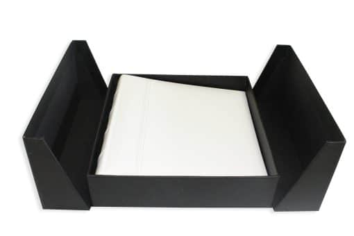 200 Album Presentation Box Open Lying Flat With White Leather Album Inside