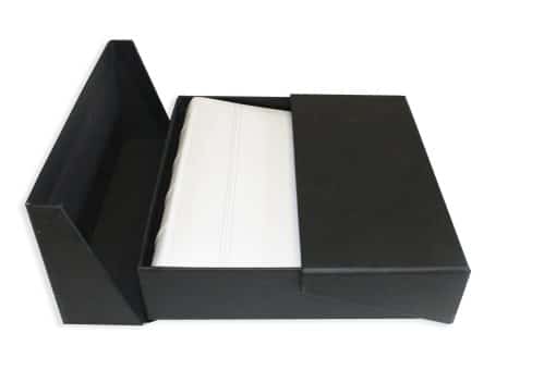 200 Album Presentation Box Lying Flat With White Leather Album Inside
