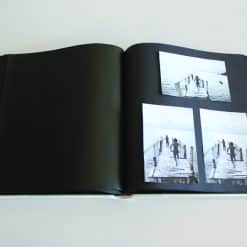 Inside Pages Of Black Leather Dry Mount Album 50 Page