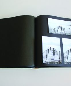 Inside Pages Of Black Leather Dry Mount Album 50 Page