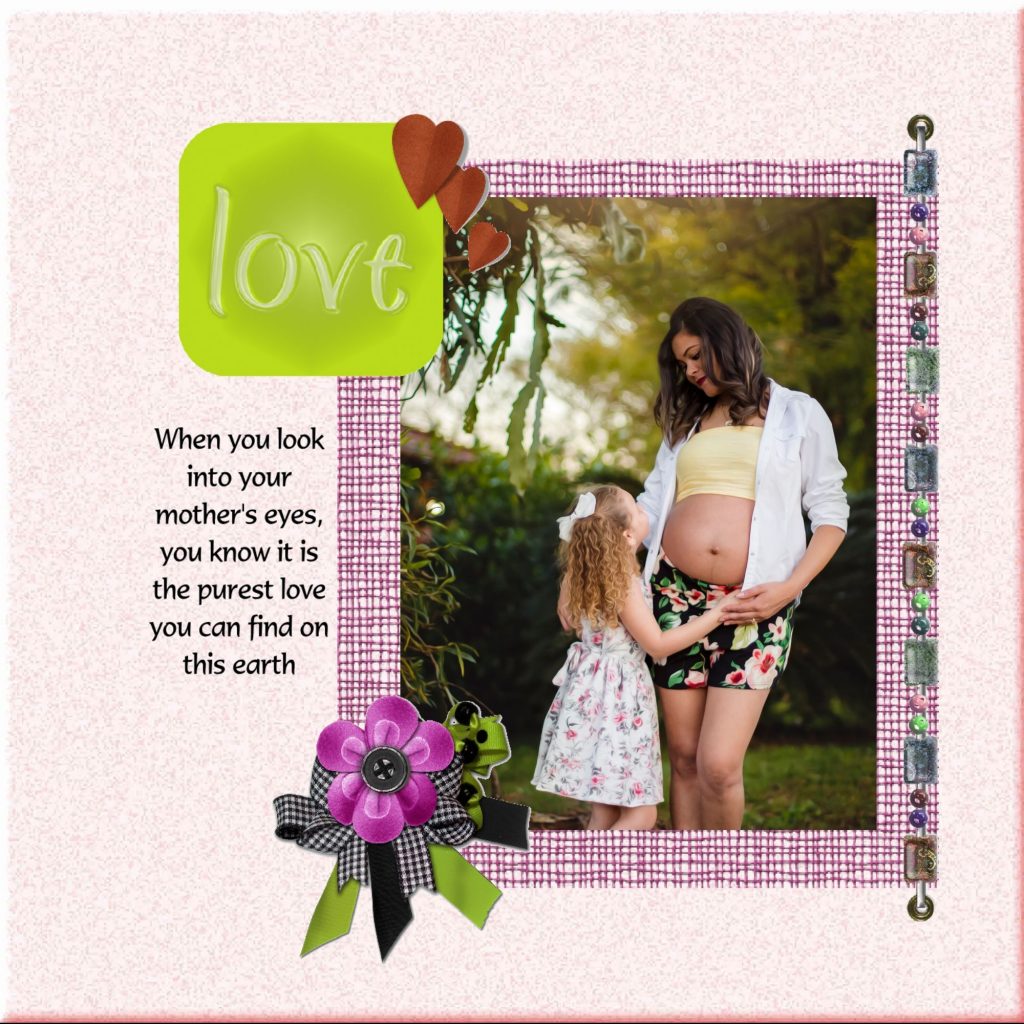 Mothers Love scrapbook layout