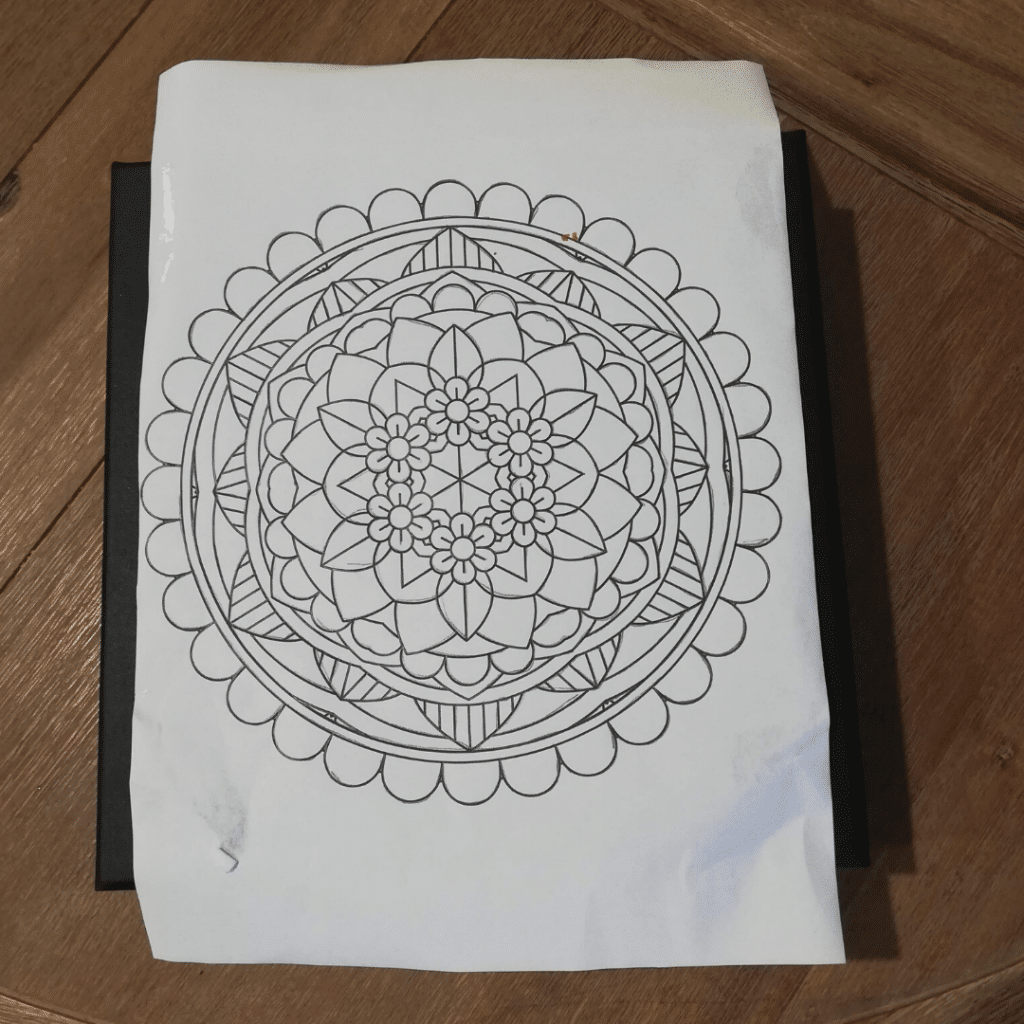 Mandala on transfer paper