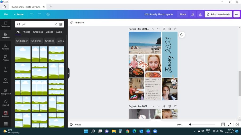 Scrapbook Layout In Canva