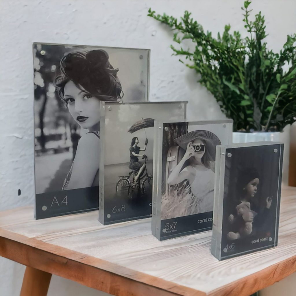 Acrylic Block Frame 6x8" Freestanding Coral Coast Photo Life